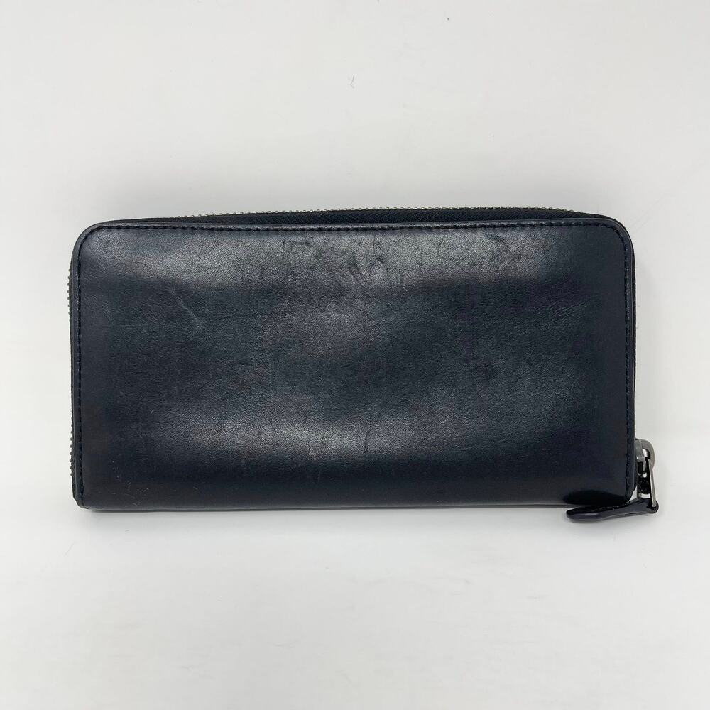 Coach Accordion Zip Wallet Black Leather Glove-Tanned 12 Card Slots 54300 - Picture 2 of 11